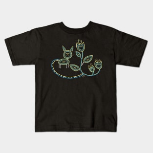 Cat Charges The Plant Kids T-Shirt
